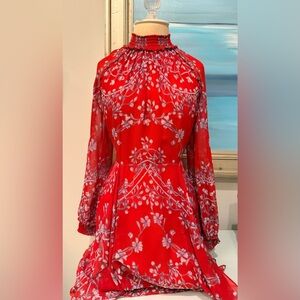 BCBG Floral Red Dress